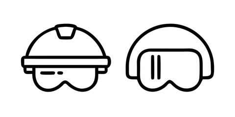 Vector art of two helmets with protective glasses