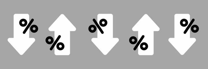 Set of arrows percentage symbol 