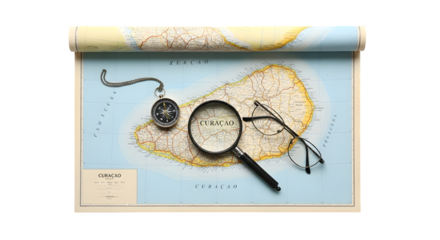 Map Magnifying Glass Compass Glasses For Travel Planning And Exploration.