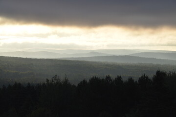 A fog on a summer morning, Sainte-Apollne, Québec, Canada