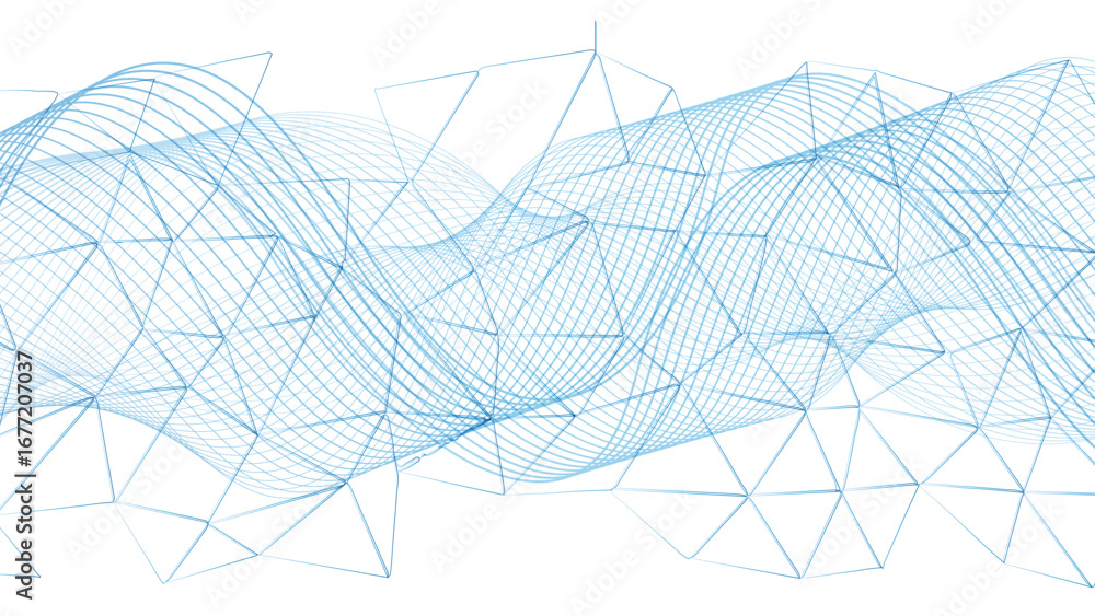 Poster abstract wave design with dynamic flowing blue lines on a white background. smooth curves and gradie