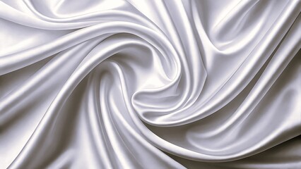 Obraz premium Elegant white silk fabric draped and swirled with soft light