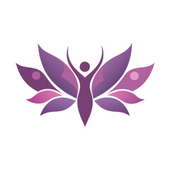 Human Figure in a Lotus Flower Logo