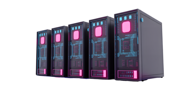 Servers server data datacenter computing network technology storage hardware mainframe rack information  100 on transparent background - Powered by Adobe