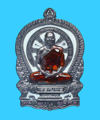 Amulets of famous monks and teachers at Wat Ban Rai, Thailand
