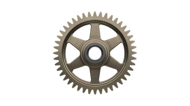 Gear cogwheel machinery mechanical engineering teeth mechanism industry machine part equipment component 100 on transparent background