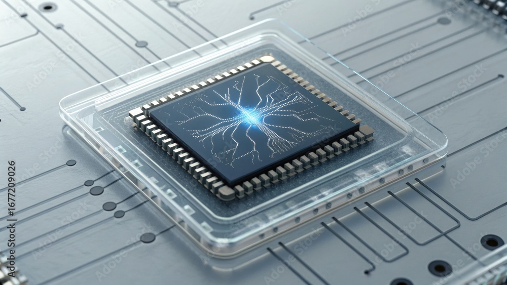 Poster transparent chip interface with bio elements for advanced technology