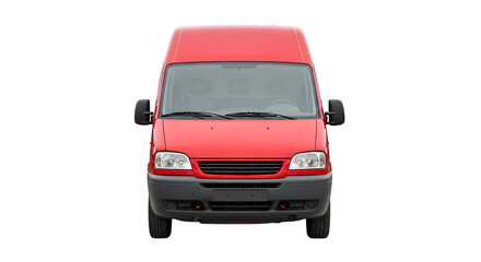 Red Delivery Van Front View.