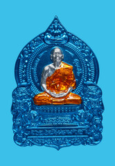 Amulets of famous monks and teachers at Wat Ban Rai, Thailand