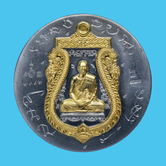 Amulets of famous monks and teachers at Wat Ban Rai, Thailand