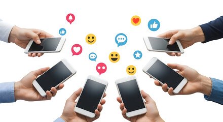 Smartphones and Social Media Digital Connection in the Modern World.