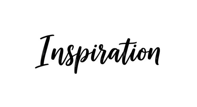 The word Inspiration written in an elegant black cursive script.