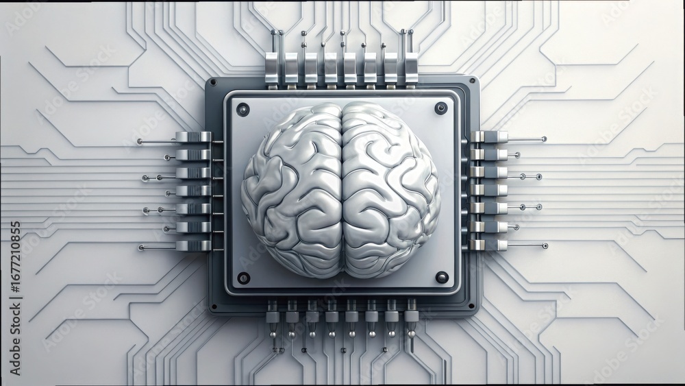 Poster electronic brain connection standard resolution v2 interface design