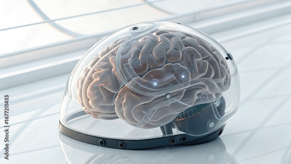 Poster transparent brain interface design with advanced ai technology