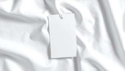 Blank tag on white fabric