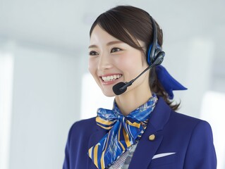 笑顔で対応する女性オペレーター