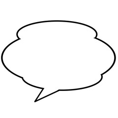 White Cloud-Shaped Speech Bubble Illustration – Simple and Versatile Icon for Messages