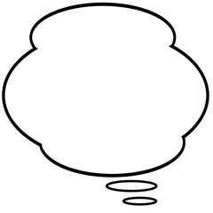 White Cloud-Shaped Speech Bubble Illustration – Simple and Versatile Icon for Messages