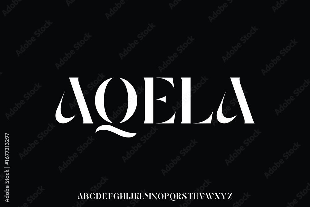 Poster Elegant abstract minimalist alphabet display font vector. Logo stencil typeface