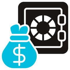 Savings Glyph Blue Grey Icon