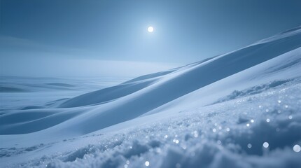 Obraz premium Snowy Winter Landscape with Bright Sun