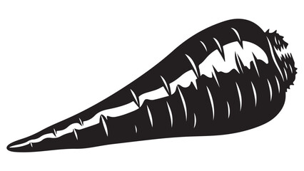 Stylized Black and White Graphic Carrot Illustration