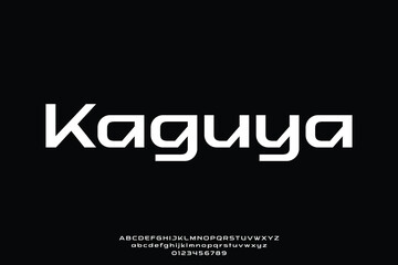 Modern futuristic sans serif alphabet display font vector illustration