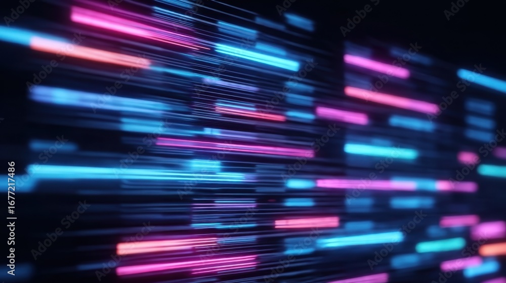 Poster abstract vibrant digital lines with glowing colors creating a sense of motion and energy for technol