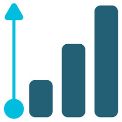 Growth Glyph Blue Icon