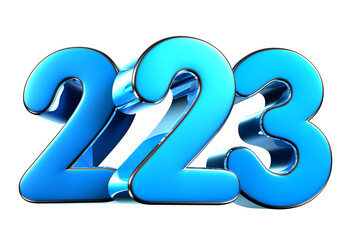 Blue number 223 3d illustration. Advertising signs. Product design. Product sales