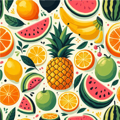 Seamless vector pattern of fruits