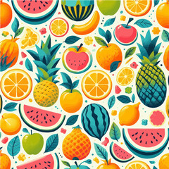 seamless pattern with fruits