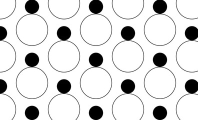 A vibrant seamless pattern featuring evenly spaced white polka dots on a bold red and white background. This eye-catching design is perfect for use in textiles, wallpapers, digital backgrounds.