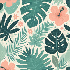  Seamless vector pattern of floral flowers