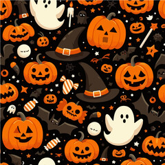 Seamless vector pattern of halloween
