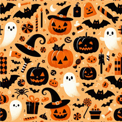 Seamless vector pattern of halloween