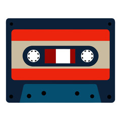 Naklejka premium Retro Cassette Tape Vector | Generative AI Linocut Silhouette Design for Vintage Music Art
