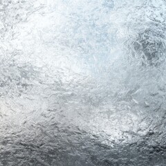 Obraz premium Frozen window, winter scene, city view, frosty texture, design background