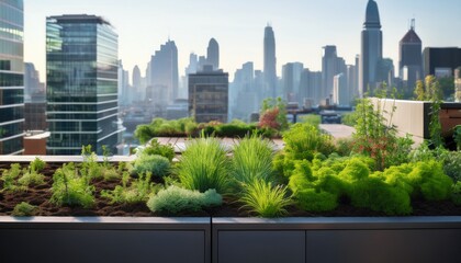 sustainable rooftop gardens urban skyline nature blend green serenity fresh organic breeze sustainability plants city landscape flora biodiversity