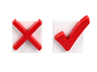 check mark and cross mark