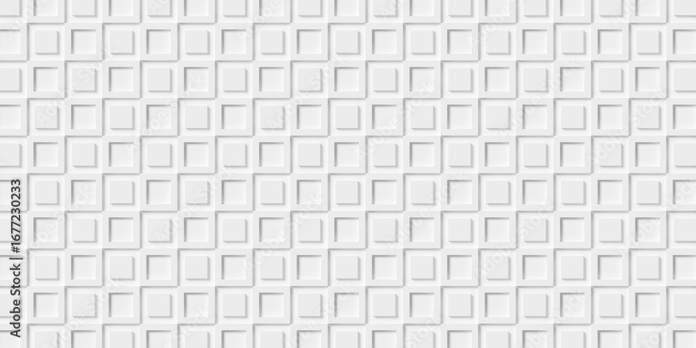 Aufkleber large white square or cube frames alternating with cubes or boxes geometry background wallpaper bann