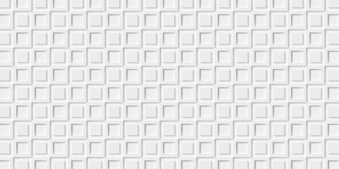 Large white square or cube frames alternating with cubes or boxes geometry background wallpaper banner, flat lay top view