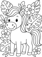 horse coloring page 22 .eps