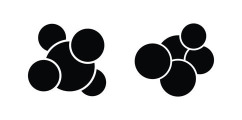 Multiple circle photo collage grid template. Black and white picture wall album for abstract background, business, collage art.