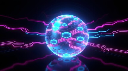 An abstract representation of data and technology in a glowing orb