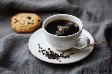 Obraz premium cup of coffee and cookies