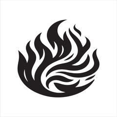 Fire logo art black and white