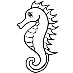 Seahorse line art vector