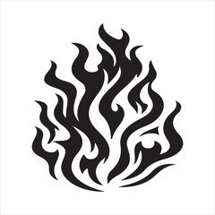 Fire logo art black and white