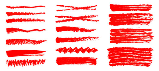 Red Paint Brush Strokes: Texture Design Elements